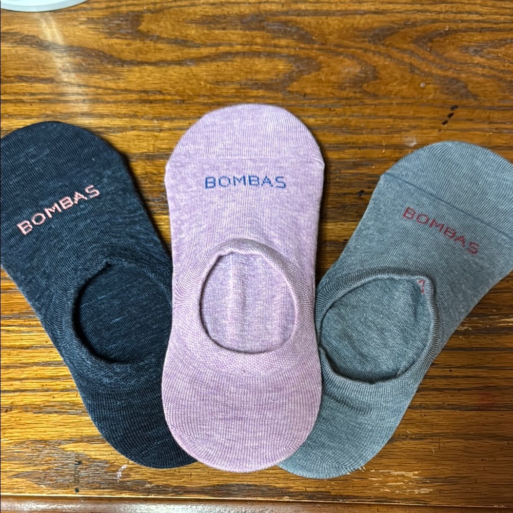 3 Bombas Casual No-Show Socks - Dark Gray, Light Pink, Heather Gray